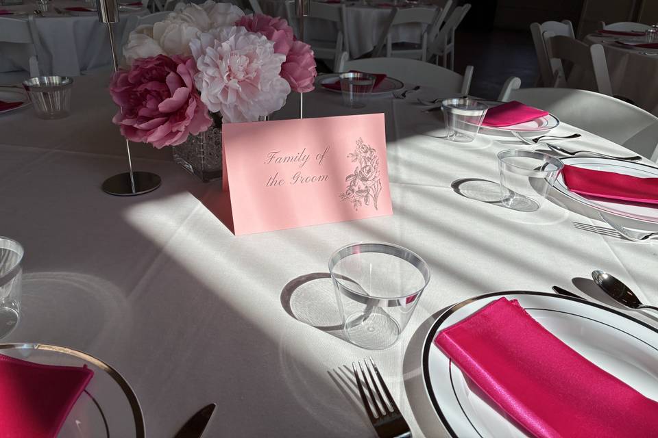 Bride and Grooms table