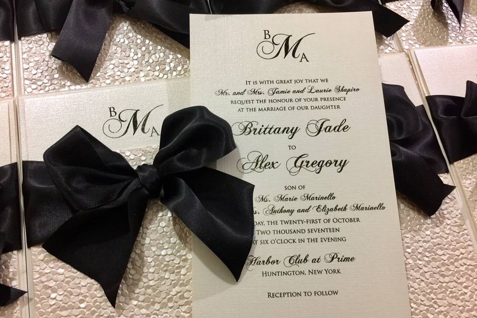 Black tie invitation