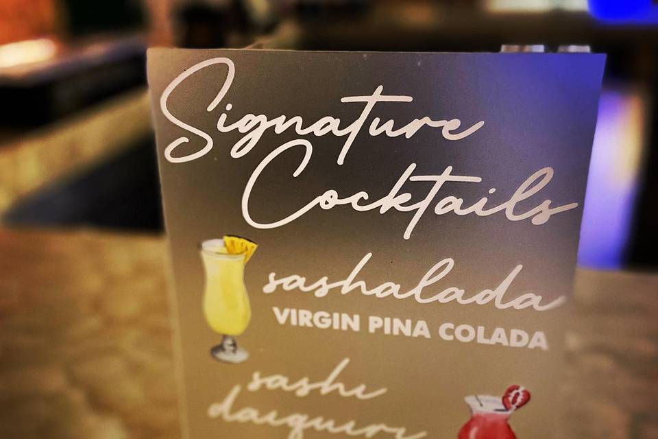 Frosted Signature Drink Sign