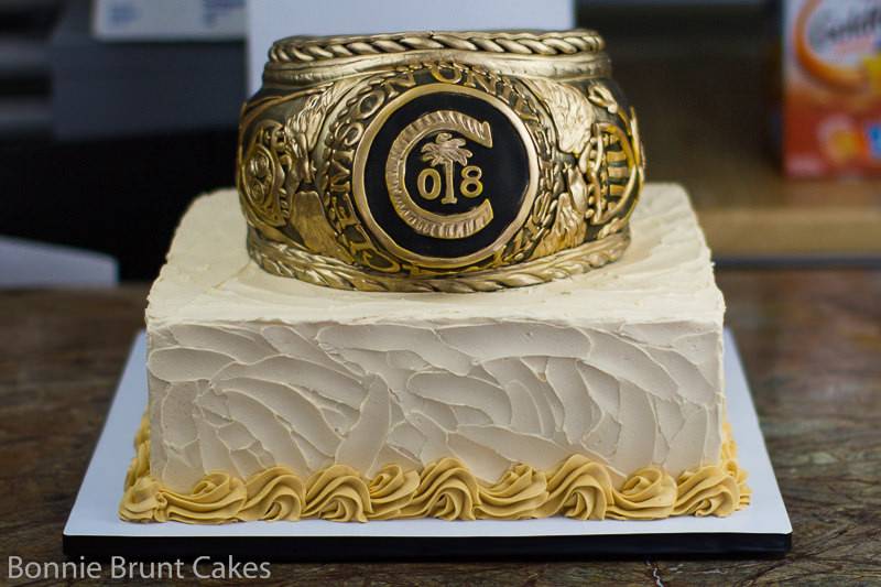 Cake with a giant gold ring