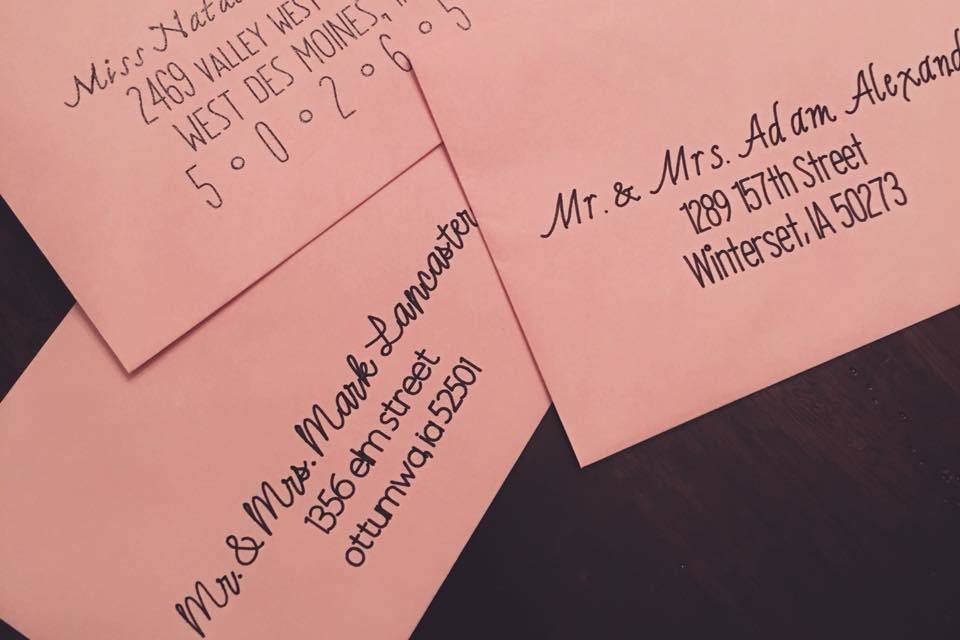 Fun envelopes for invitations. This style of writing can be used on anything!