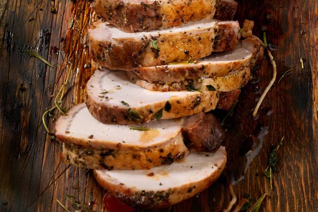 Pork loin spiced orange glaze