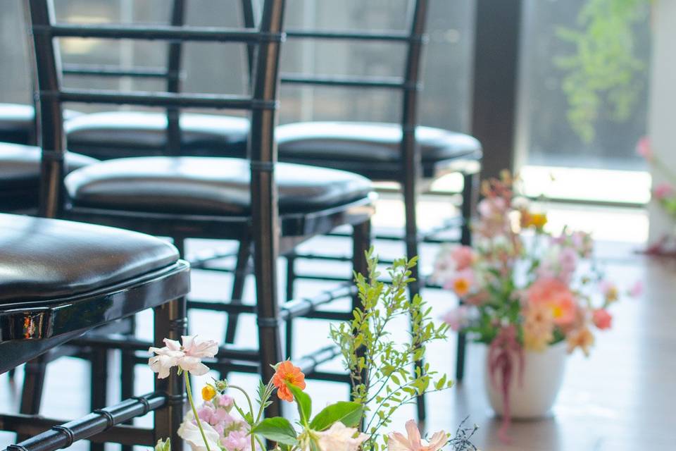Aisle arrangement in vase
