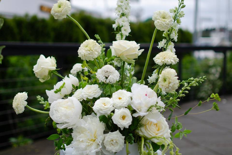 Pillar floral arrangement