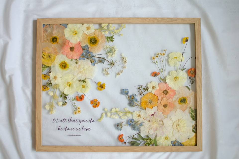 Custom bridal bouquet frame