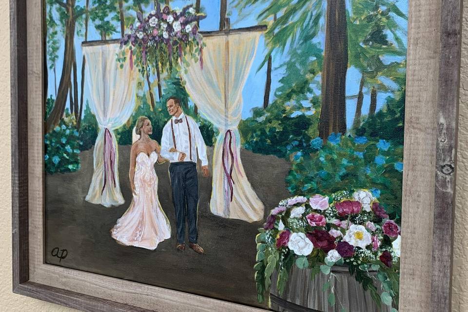 Framed wedding painting