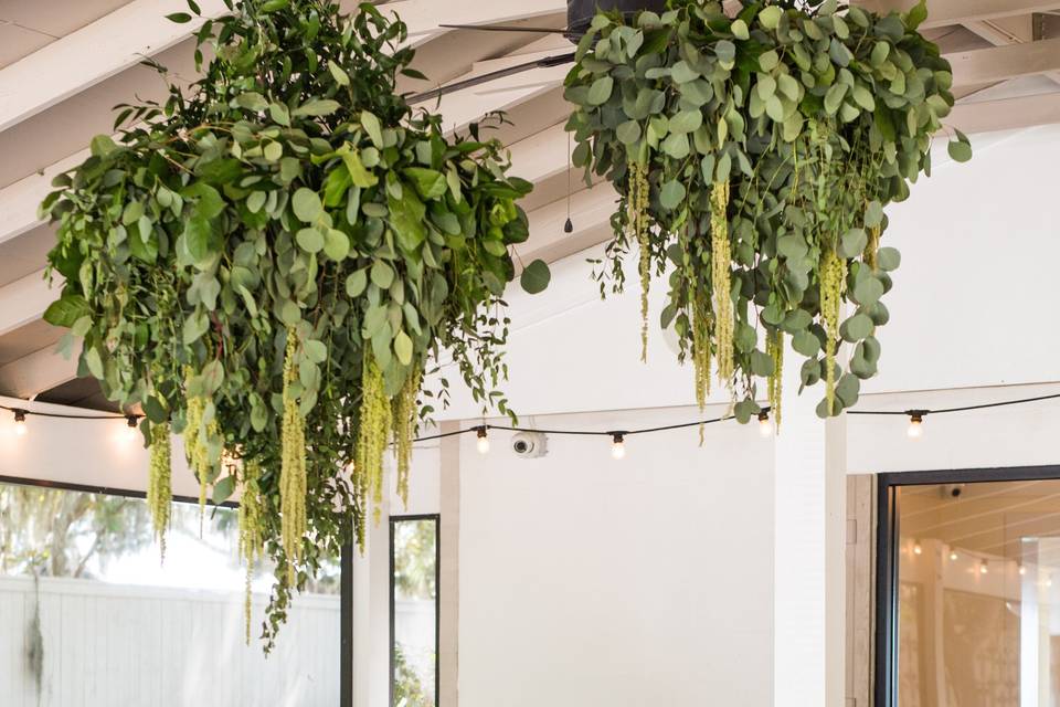 Hanging greenery chandelier