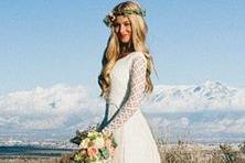 Boho cotton lace original wedding gown by Betsy Couture