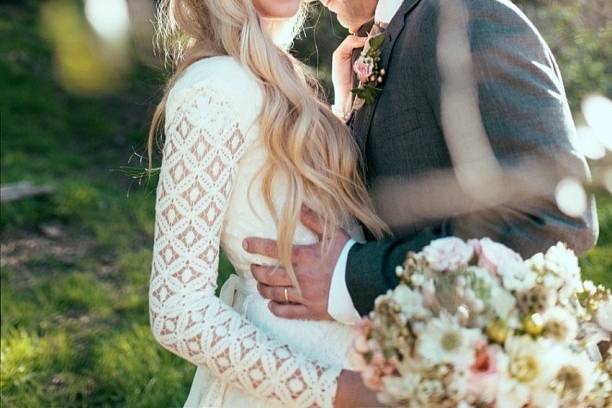Boho Cotton Lace Original Wedding gown by Betsy Couture