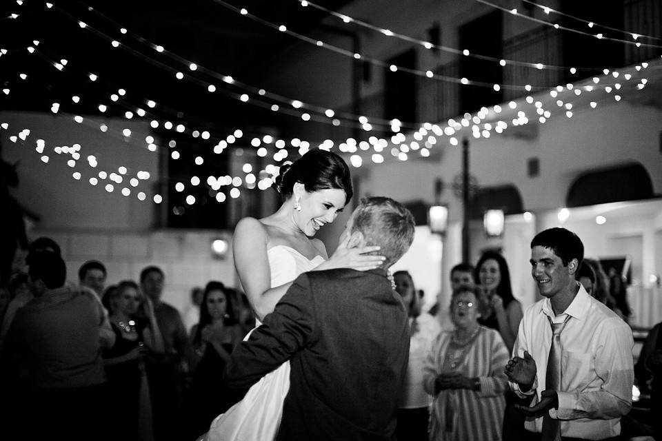 Couple under Courtyard Lights