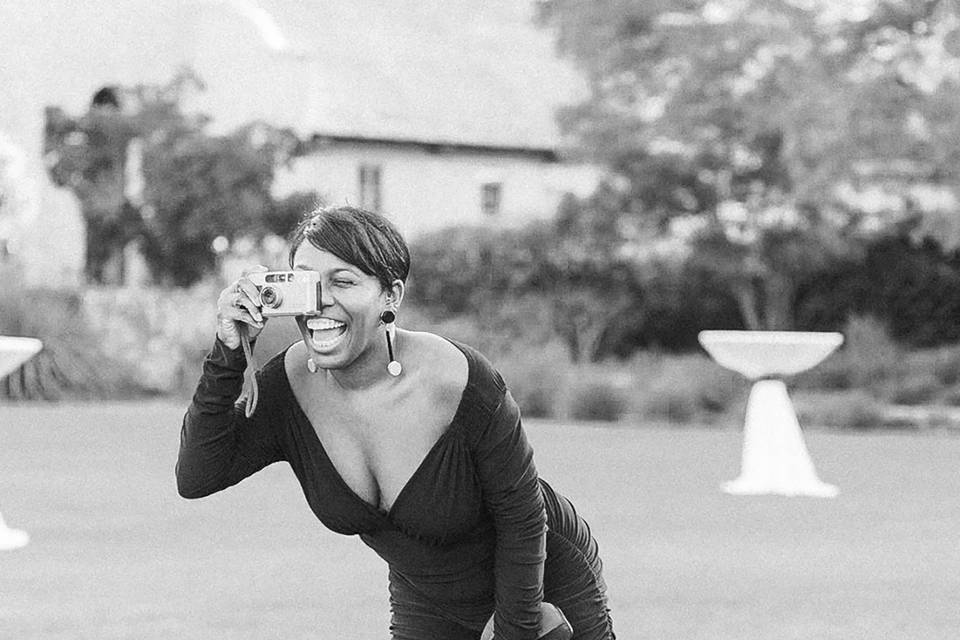 Wedding guest with camera
