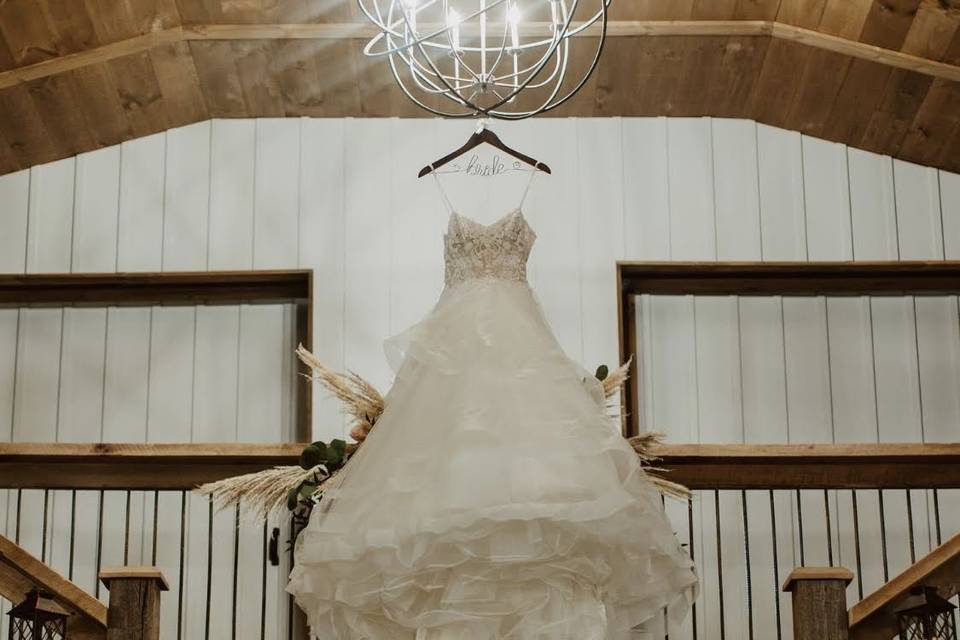 Chandelier and gown