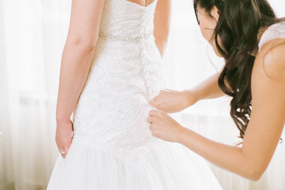 Bride getting ready