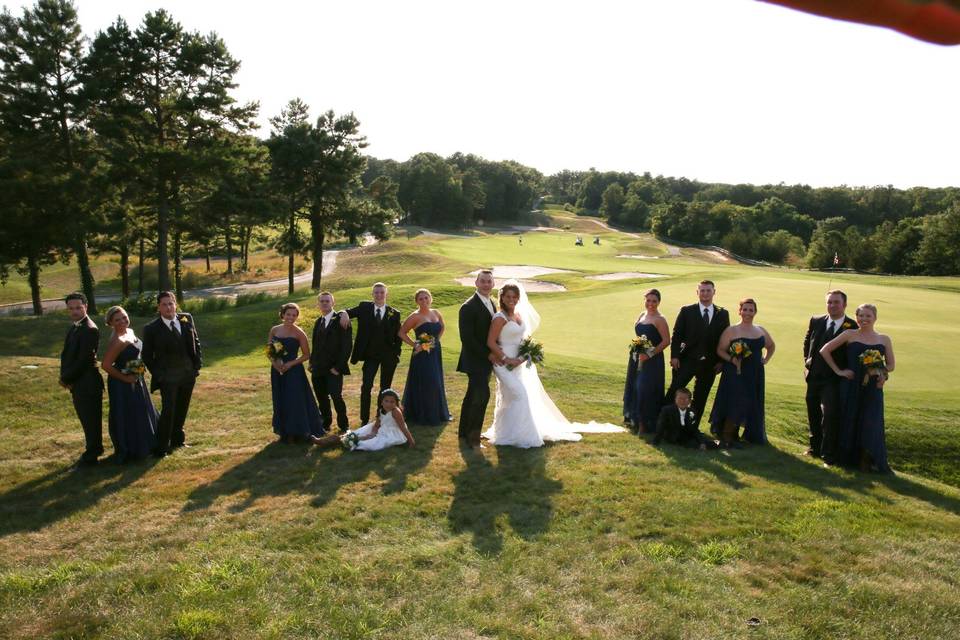 Bridal Party Fun On The Green