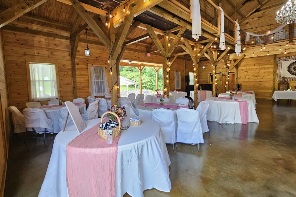 Inside barn