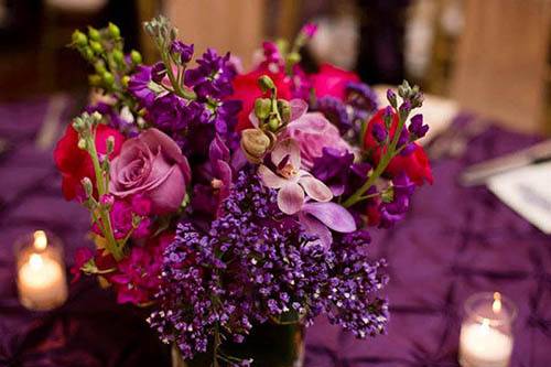 Purple reception flowers