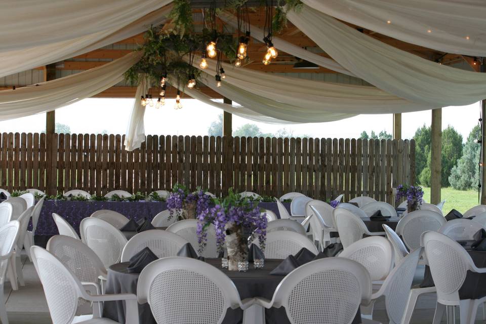 Ceiling draping on patio