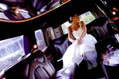 Bride in the limo