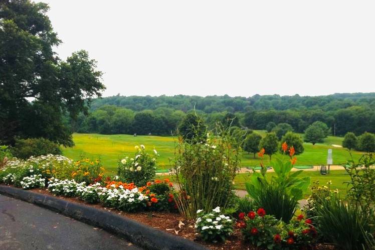 Overlooking the golf course