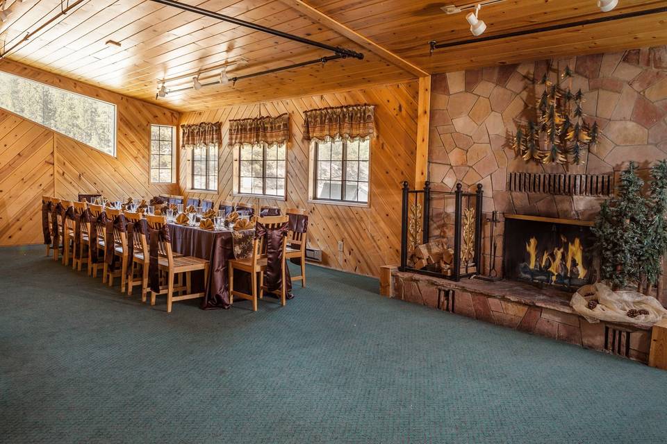 Fireplace and dining