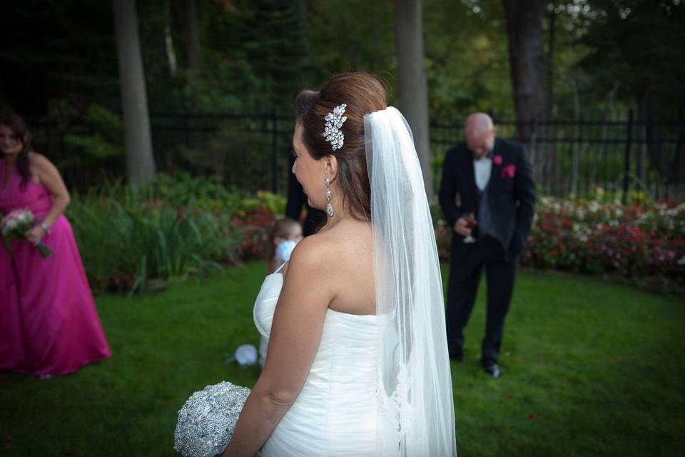 Bride in her veil