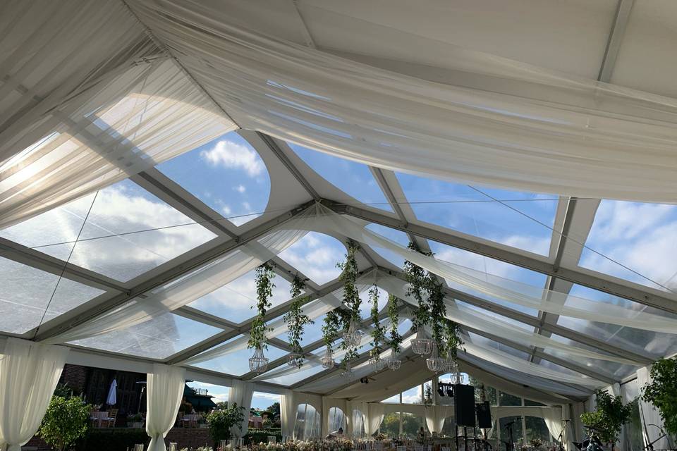 Interior of ClearSpan tent