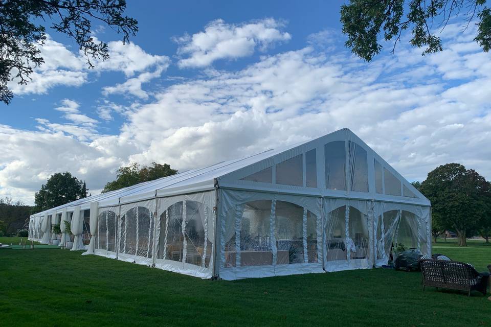 Interior of ClearSpan tent