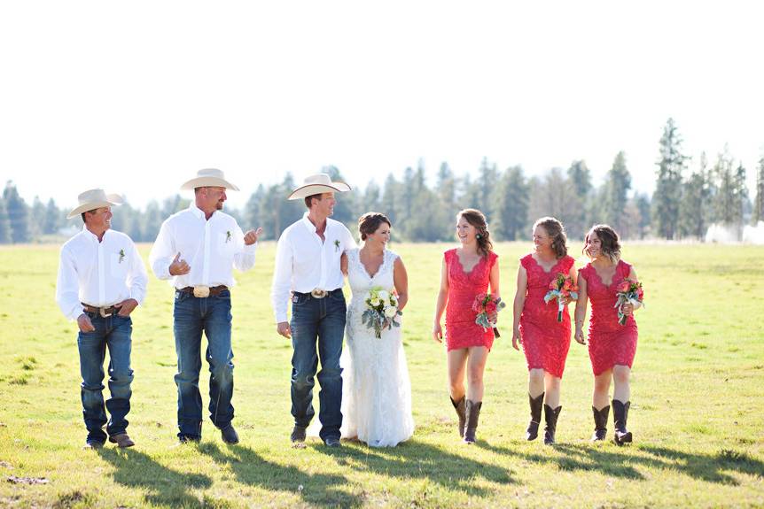 Cowboy Wedding at a barn in Oregon.