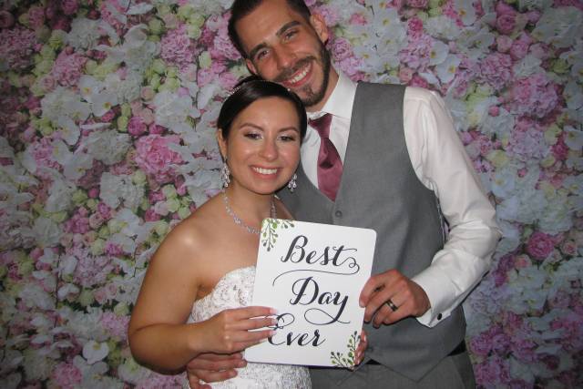 Photo booth floral backdrop
