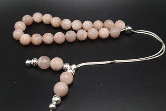PInk Moon Stone  Komboloi