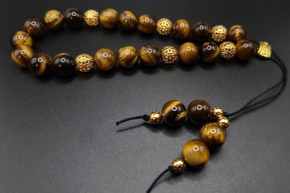 Tiger Eye and Gold Filigree