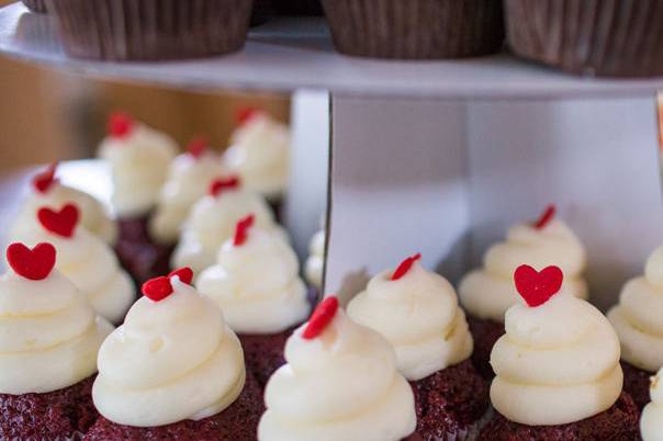 Southern Red Velvet mini wedding cupcakes