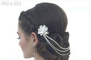 Elegant updo and headpiece