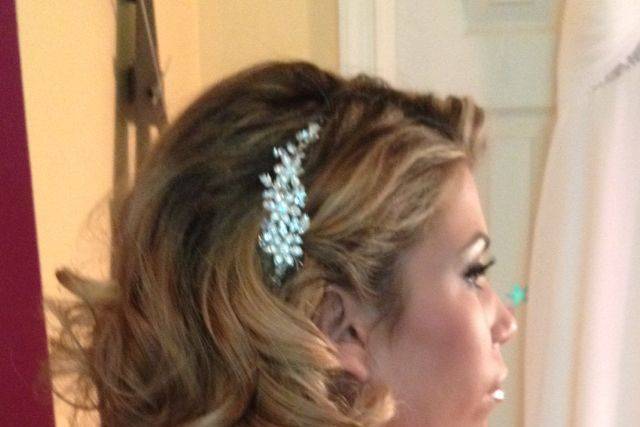 Long curls and headpiece