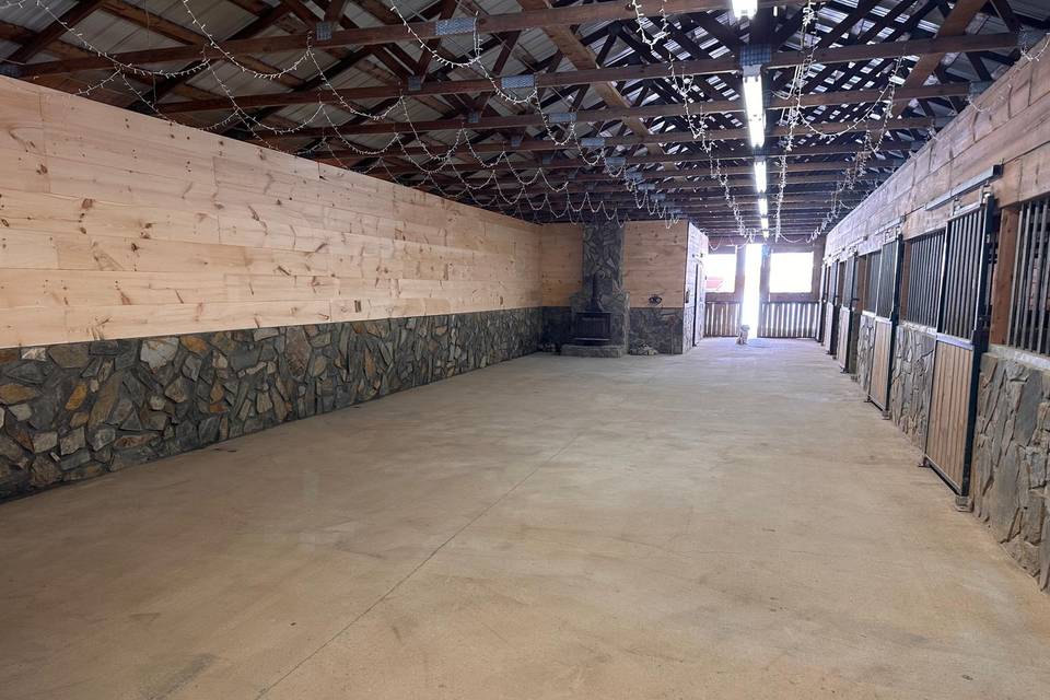 Interior main room of barn