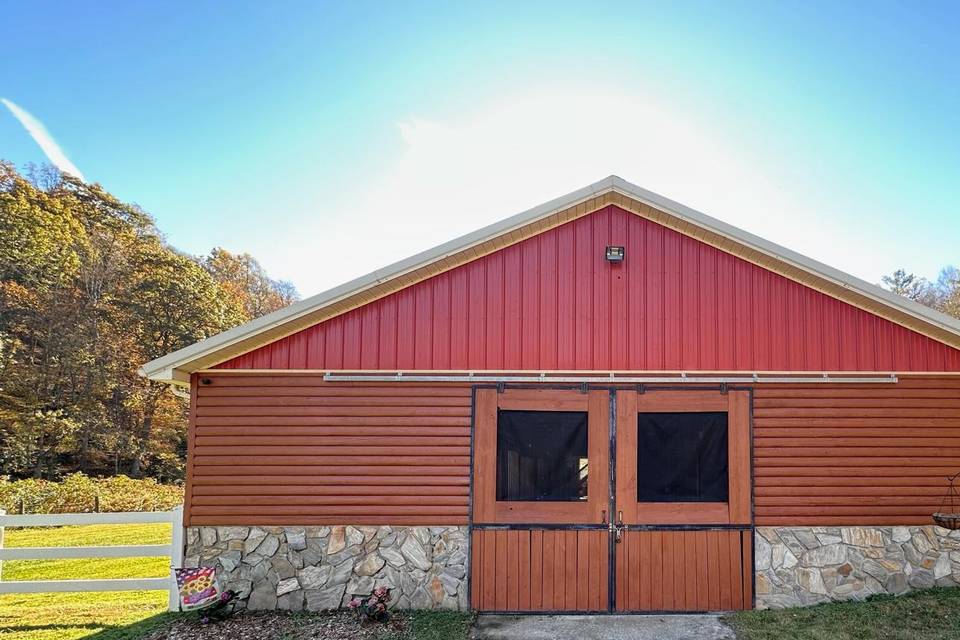 Front of barn