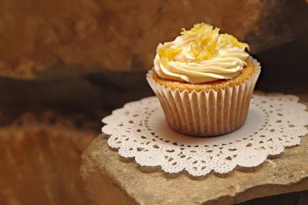 Lemon vegan cupcake.