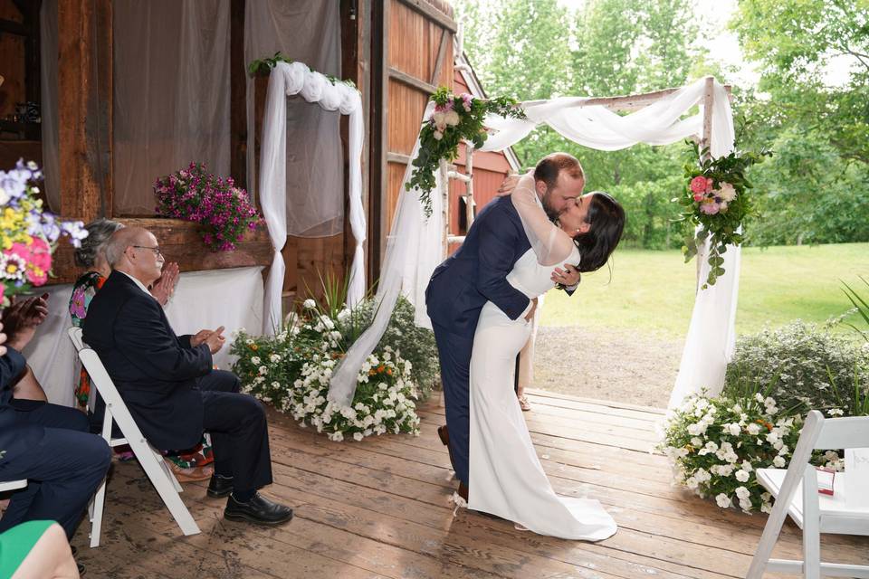 West-facing wedding ceremony.