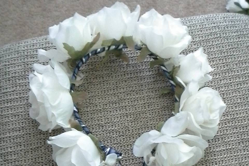 White Rose FG Head Wreath
