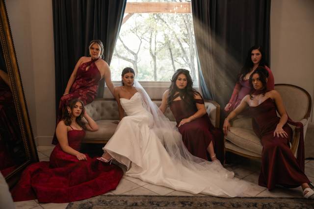 Sun shining though with brides