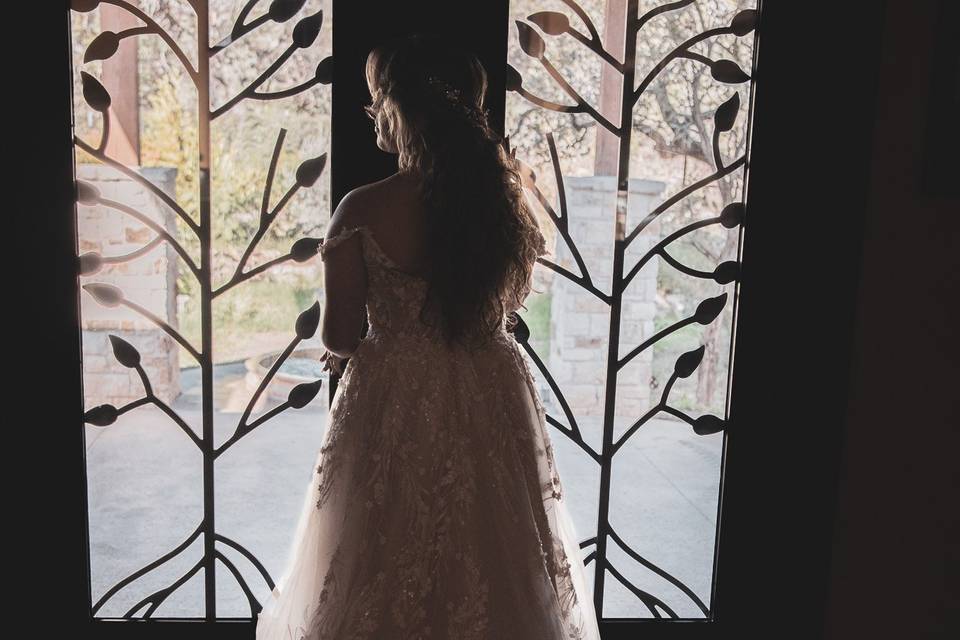 Looking out door