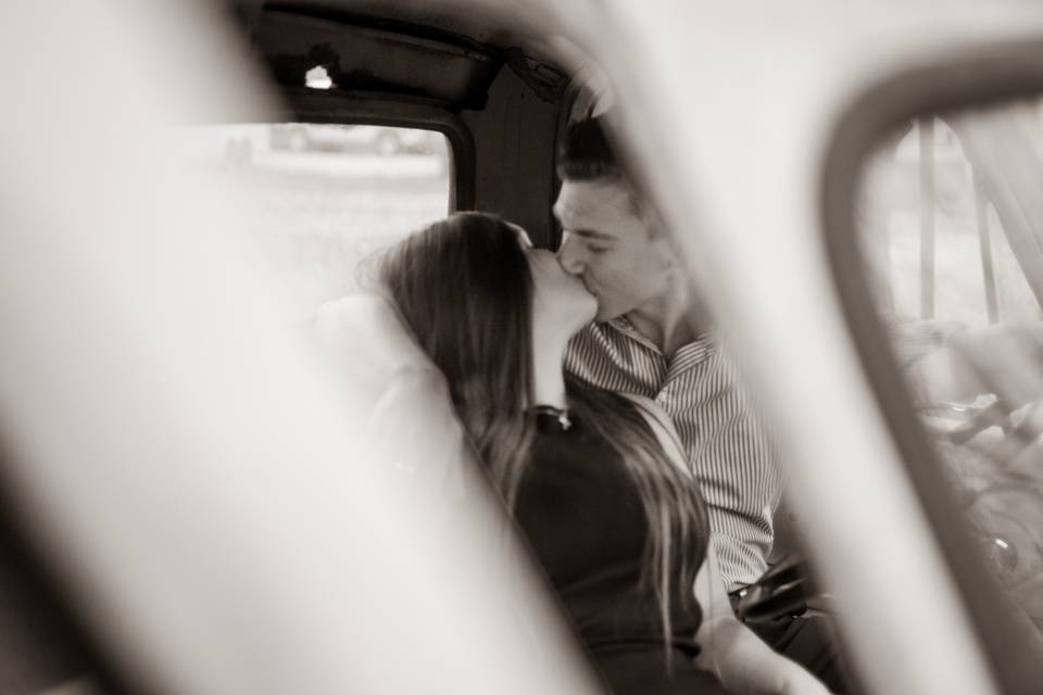 Kissing in truck