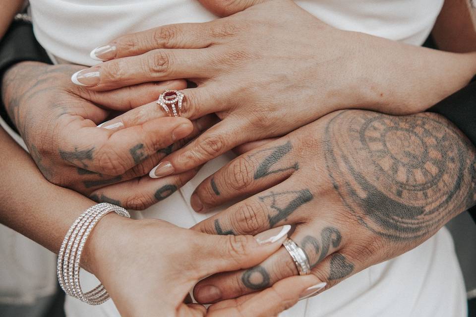 Intertwined hands