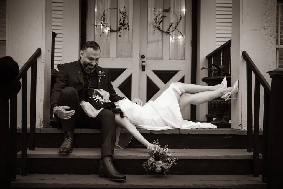Sitting on porch