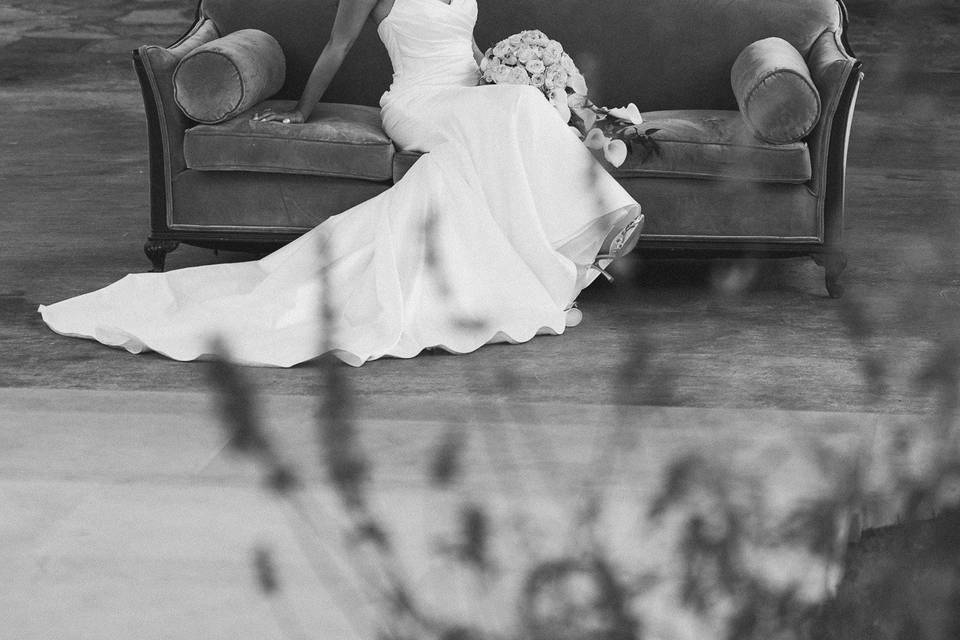 Blurry bridal party