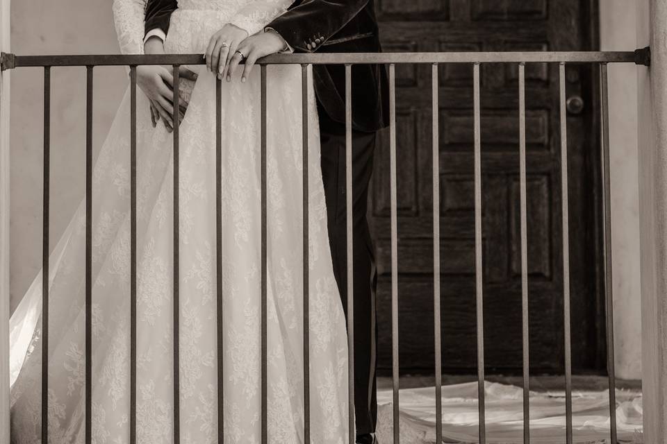 Both feet on wall
