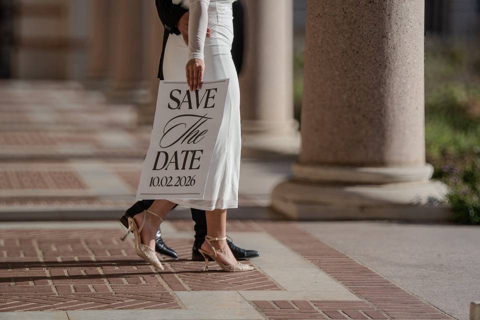 Save the date and champaign