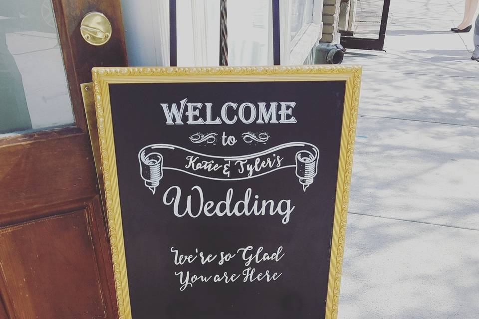 Welcome chalkboard