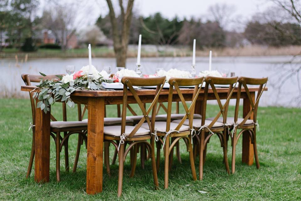 Rustic table and chairs