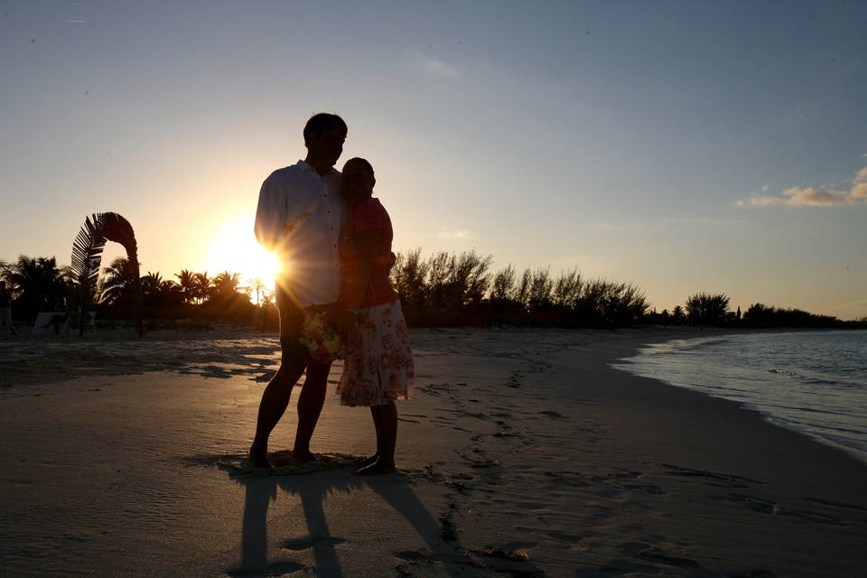 Getting married on a beach at sunset...a dream coming true!